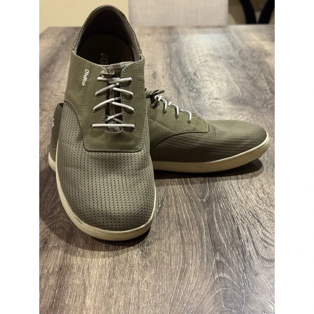 OluKai Nohea Moku Mens 13 Olive Green Boat Shoes Sneakers 10283-1020 Water Ready